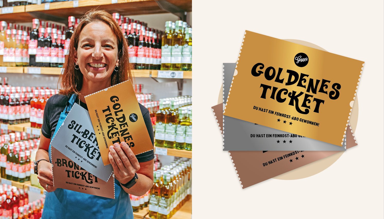 Gepp's Feinkost Finde das goldene Ticket